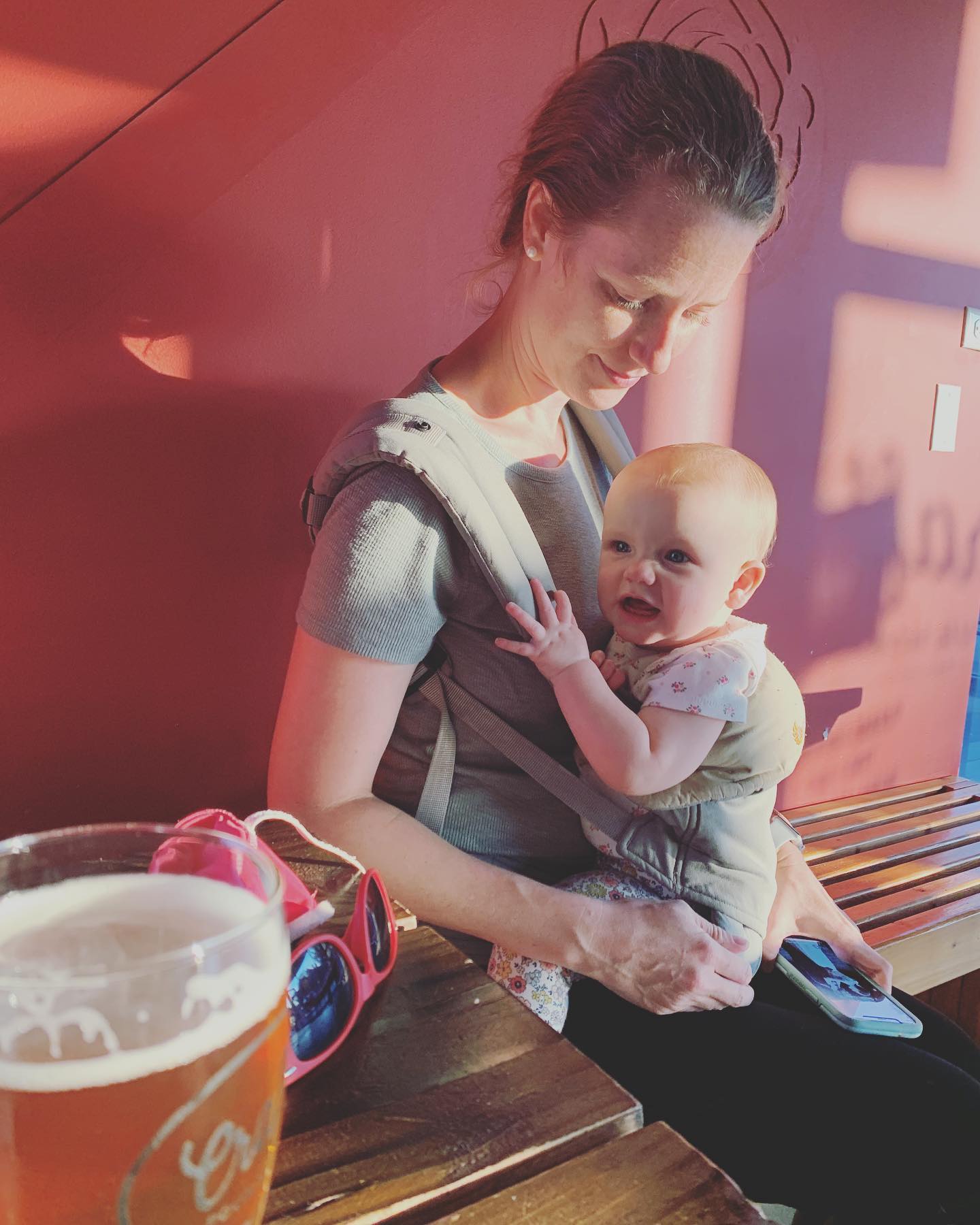 Our 30-minute “date night” with baby in tow 😴