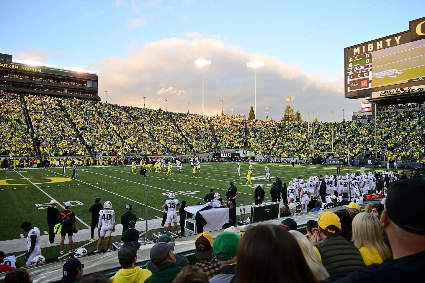 While it wasn’t a great day to be a Spartan at Autzen Stadium, Pax and I enjoyed our first Ducks game with grandma and grandpa. The fans were really nice and r…